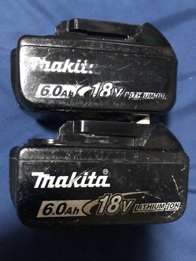 ④マキタ18v、純正バッテリーBL1860B、中古美品、２個