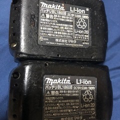 ④マキタ18v、純正バッテリーBL1860B、中古美品、２個の画像
