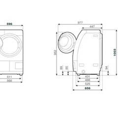 超破格💎【店頭展示品】2025年製ROROドラム式洗濯乾燥機　ヤマダ電気　配達無料！の画像