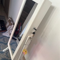 木製 脚付き スタンドミラー 全身鏡 ミラージュエリーキャビネットの画像