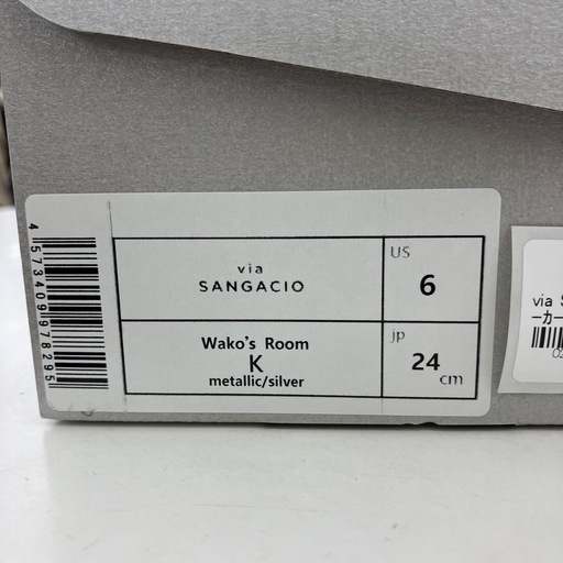 ★ジモティー割引10%★スニーカー 24cm via SANGACIO メタリックシルバー《リサイクルショップドリーム次屋店》☆尼崎市若王寺☆