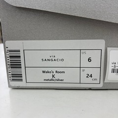 ★ジモティー割引10%★スニーカー 24cm via SANGACIO メタリックシルバー《リサイクルショップドリーム次屋店》☆尼崎市若王寺☆の画像