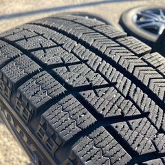 スタッドレス 155/65R14 東北6県無料配送対応‼️爆安‼️最終値下げ‼️①超バリ溝❗ 国産ブリジストン VRX ❗ アルミ付き 国産 タイヤ !!　スタットレスの画像