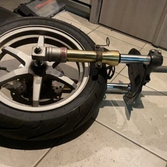 スズキ インチアップZZ フロントフォーク　ステム　ホイール　タイヤセットの画像