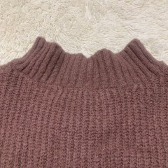 ハイネック ニット ブラウン Fサイズの画像