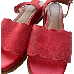 GU フリルサンダル レディース XLサイズ（24.5cm）赤みオレンジ系の画像