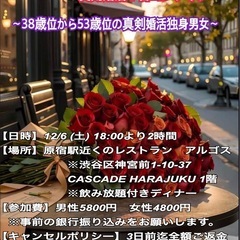 真面目な婚活合コン、少人数だからじっくり会話、クリスマス前…