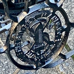 ※説明必ず読んで！【簡易塗装】シンガーミシン・足踏み土台・網目・昭和レトロの画像