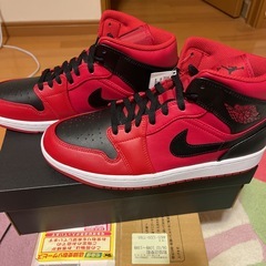 ナイキ エアージョーダン1MID 27.5cm ジムレッド×ブラック「リバースブレッド」の画像