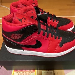 ナイキ エアージョーダン1MID 27.5cm ジムレッド×ブラック「リバースブレッド」の画像