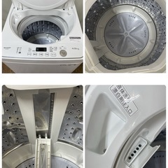 R501 ☀️ SHARP 洗濯機（洗濯4.5㎏) 21年製 ES-GE4E ⭐ 動作確認済 ⭐ クリーニング済の画像