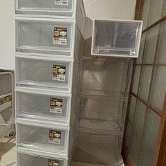 (10点)6個 アイリスオーヤマ 収納ケース 引き出し+ 三つの本収納ボックス+ ブランドなしの引き出し1個の画像