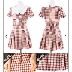 サンタコスプレ チェックドレスの画像