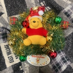 クリスマスリース　クマのプーさんの画像