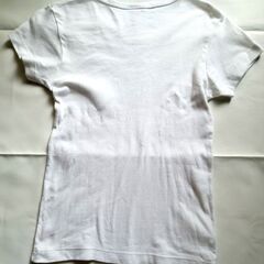 sungirl 白 Ｔシャツ Hawaii ハイビスカス ビーズ フラダンス 二分袖 サイズSの画像