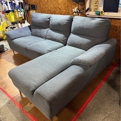 K1403 カウチソファー ３人掛け 使用感ありの画像