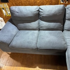 K1403 カウチソファー ３人掛け 使用感ありの画像