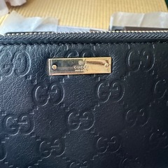 GUCCI グッチ 長財布 ブラック シマレザー ラウンドファ スナー GGの画像