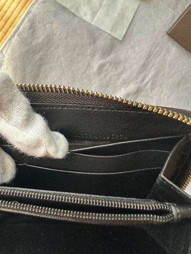 GUCCI グッチ 長財布 ブラック シマレザー ラウンドファ スナー GG