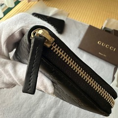 GUCCI グッチ 長財布 ブラック シマレザー ラウンドファ スナー GGの画像