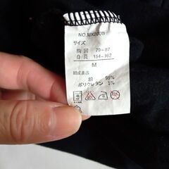 Latatan 黒×グレー コットンＴシャツ ラグランスリーブ 二分袖 サイズMの画像