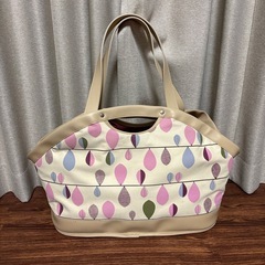 美品　アイリスオーヤマ pecolle ベット用キャリーバック　リバーシブル　ポーチ付の画像