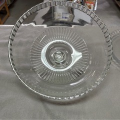 ガラス ケーキドーム プレートセット オシャレ ケーキカバー 乾燥防止 お菓子作り 焼き菓子　保存　中古品　③の画像