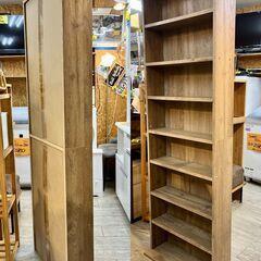 【在庫2点有／単品販売】8段ラック 本棚 棚板可動式 アッシュブラウン 横幅60cm奥行17cm(23cm)高さ180cm★買取帝国 志木店の画像