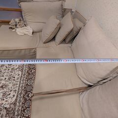 【希望額相談/現物優先】大型カウチソファ（モジュール式）/ ヘタリなし / ほぼ新品同様のクッションの画像