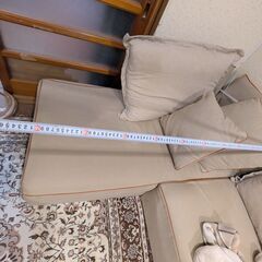 【希望額相談/現物優先】大型カウチソファ（モジュール式）/ ヘタリなし / ほぼ新品同様のクッションの画像