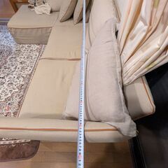 【希望額相談/現物優先】大型カウチソファ（モジュール式）/ ヘタリなし / ほぼ新品同様のクッションの画像