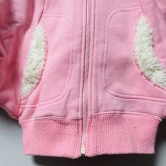 100サイズ 女の子 アウター パーカー 裏起毛 フード付き ピンクの画像