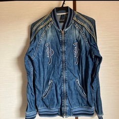 インディゴ 空 INDIGO KU デニムジャケット ジッパー付き 刺繍 秋服の画像