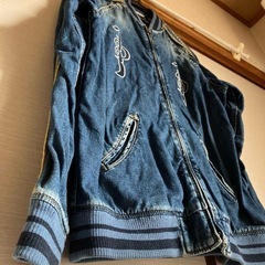 インディゴ 空 INDIGO KU デニムジャケット ジッパー付き 刺繍 秋服の画像