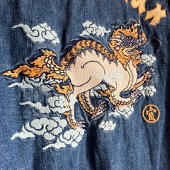 インディゴ 空 INDIGO KU デニムジャケット ジッパー付き 刺繍 秋服の画像