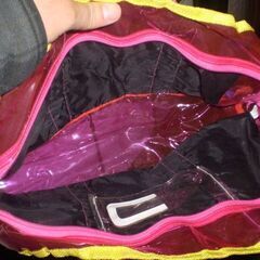 メーカー不明　花柄　ビニール　バックの画像