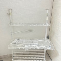 キッチンラック　調味料ラック　突っ張り　ホワイトの画像