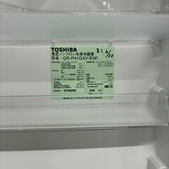 ★中古品 TOSHIBA 東芝ノンフロン冷凍冷蔵庫 GR-P41GXV(EW) 2019年製♪♪の画像