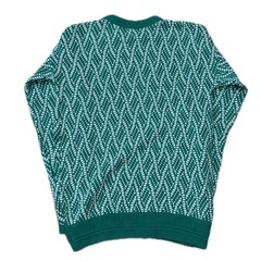 JANTZEN グリーン×ホワイト 編み込みニット　XL相当の画像