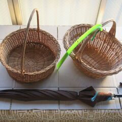 竹かご　藤籠　藤バスケット　藤篭　カゴ　まとめて５個　収納　インテリア　果物　花束　ピクニック　映え　　の画像