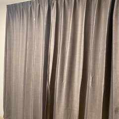 1級遮光形状記憶カーテン100x200cm2枚 ブラウンナチュラルテイストの画像