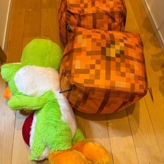 マインクラフトブロック　カボチャぬいぐるみ  ヨッシー　ぬいぐるみ　大きめの画像