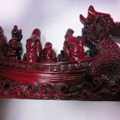 ◍七福神、龍の船、自然石、縁起物、飾り物、●すごく重いです（石の種類は解りません）、状態良、画像の物、★お手数をおかけしますプロフィール必読ですの画像