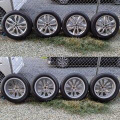 【極上美品】ブリジストン BLIZZAK VRX3 195/60R17 2022年 4本セット アルミホイール バルミナ 7J PCD114.3 5穴 スタッドレスタイヤ 9.9分山 バリ溝 60系プリウスにの画像