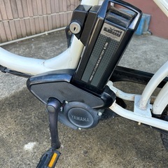 YAMAHA PAS BABBY電動アシスト自転車 ホワイト 前面バスケット付きの画像