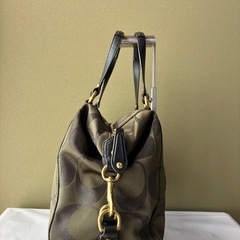 コーチ　レトロ可愛いグリーンのボストンバッグの画像