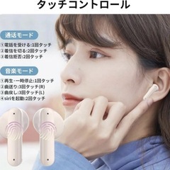 bluetooth5.4ワイヤレスイヤホン ベージュの画像