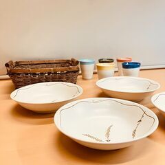 花の音色 籠付カップ＆カレー皿 ５組セットの画像