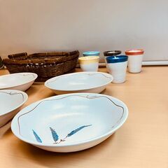 花の音色 籠付カップ＆カレー皿 ５組セットの画像