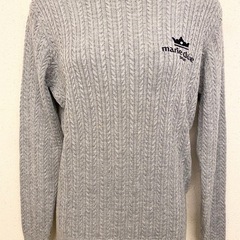 未使用値札タグ付 marie claire ニット取り外し可能タートルネック セーター ゴルフウェア マリクレールマリ・クレール GOLF サイズMの画像